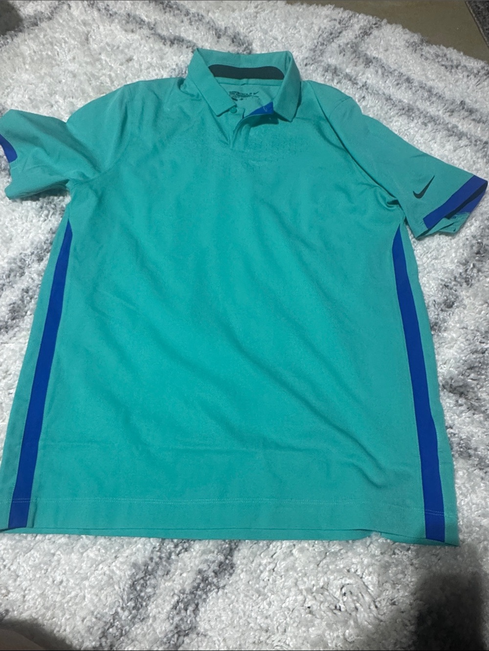 Nike golf tour Men's Teal Polo Shirt with blue Accent